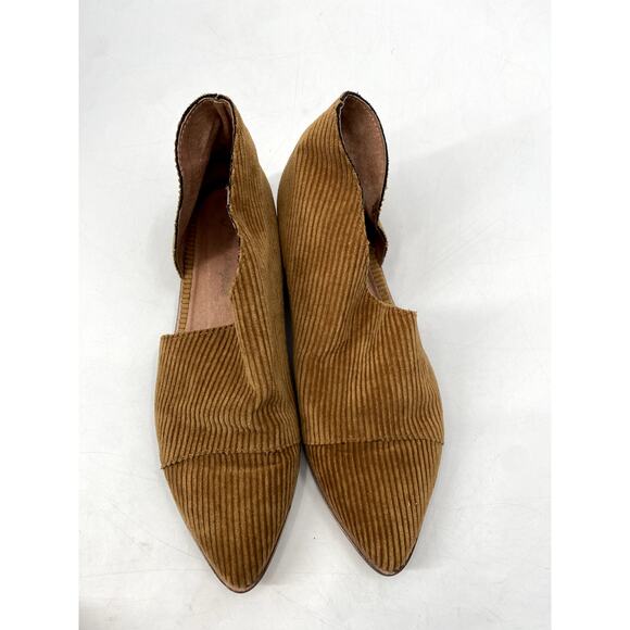 Free people EU 40 Tan Gold Corduroy D'orsay Flats - Picture 3 of 6